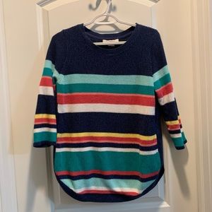 Allison Daley Size M Striped Colorful Sweater